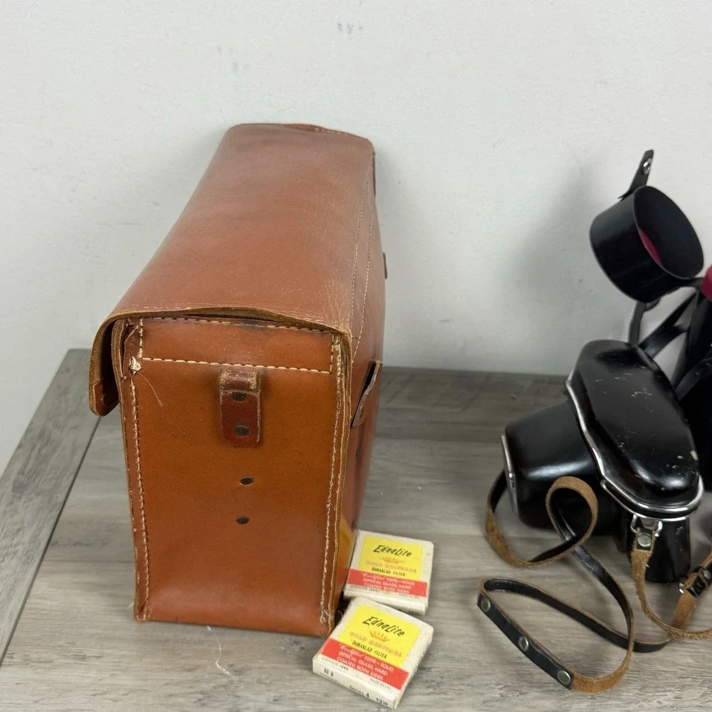 Lot Of Vintage Camera Lens Cases Gear  Accessories Brownie Movie Camera READ